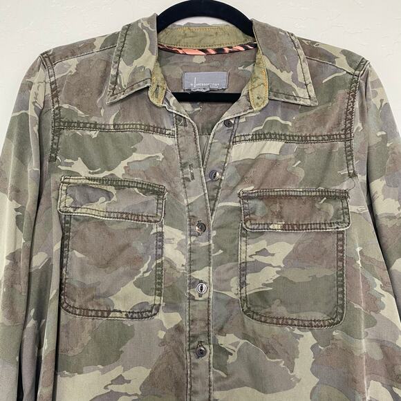 Anthropologie Montana Camo Button down Blouse 4 - Picture 2 of 11